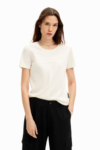 Patchwork seams T-shirt - WHITE - L - Desigual - Modalova