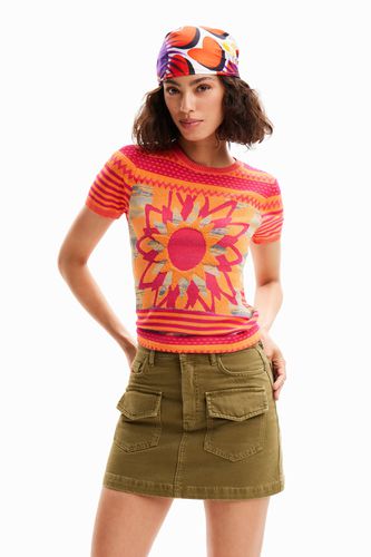 Sun knit T-shirt - ORANGE - XS - Desigual - Modalova