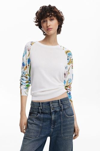 Jersey mangas flores - WHITE - L - Desigual - Modalova