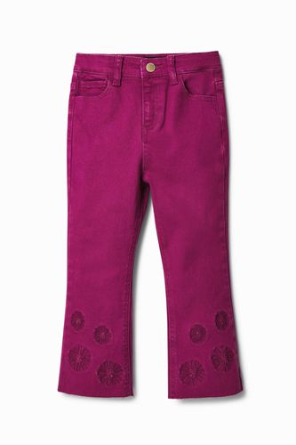 Flocked cropped flare jeans - - 3/4 - Desigual - Modalova