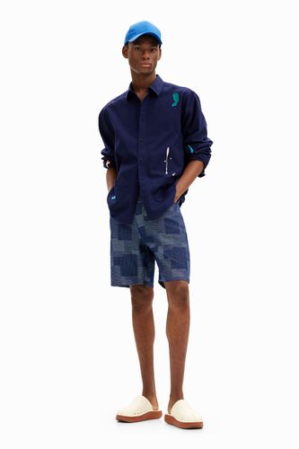 Patch denim shorts - BLUE - 28 - Desigual - Modalova