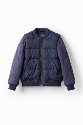Quilted bomber jacket - BLUE - 3/4 - Desigual - Modalova