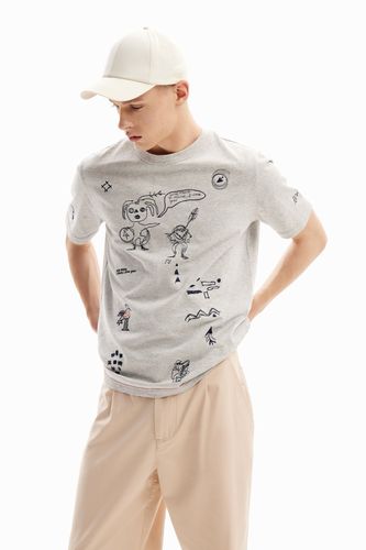 Embroidered illustration T-shirt - - XL - Desigual - Modalova