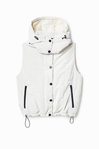 Quilted gilet with hood - WHITE - L - Desigual - Modalova