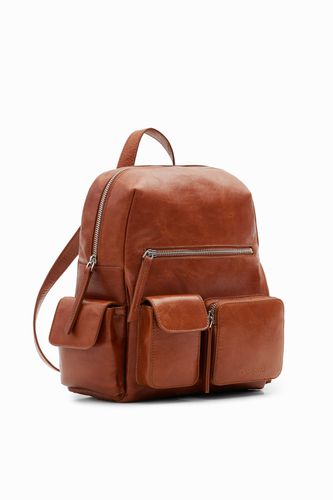 Multi-pocket leather backpack - U - Desigual - Modalova