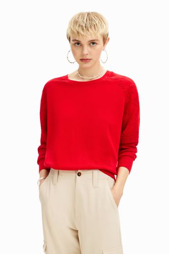 Textured floral pullover - RED - XS - Desigual - Modalova