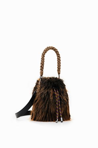 Small fur bucket bag - BROWN - U - Desigual - Modalova