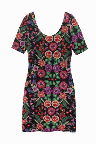 Vestido slim de otomán floral Garden - Desigual - Modalova
