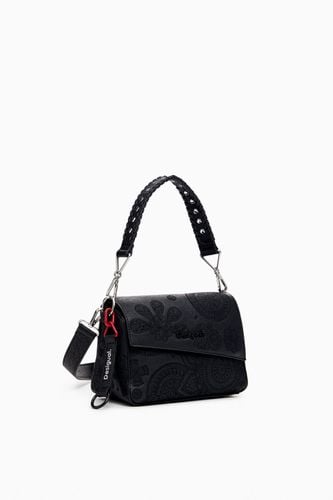 Bolso M bordado flores - BLACK - U - Desigual - Modalova