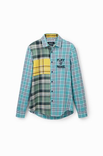 Plaid patchwork shirt - GREEN - M - Desigual - Modalova