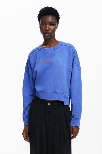 Washed-effect sweatshirt - BLUE - S - Desigual - Modalova