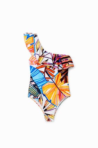 Asymmetric ruffle swimsuit - XS - Desigual - Modalova