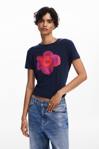 Knitted flower T-shirt - BLUE - XL - Desigual - Modalova
