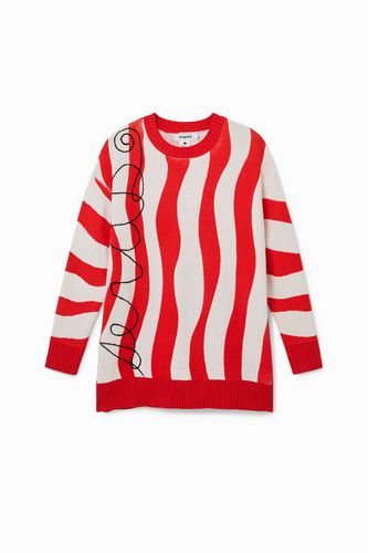 Jersey oversize de punto con olas rojas - Desigual - Modalova