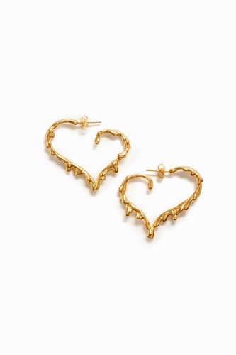 Zalio gold plated heart earrings - - U - Desigual - Modalova