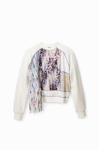 Fabric patchwork sweatshirt - - L - Desigual - Modalova