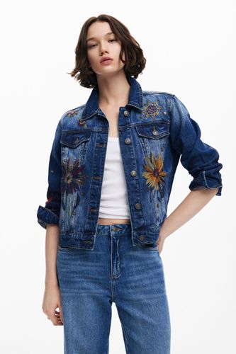 Floral trucker denim jacket - XL - Desigual - Modalova