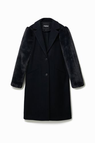 Coat with fur effect sleeves - - M - Desigual - Modalova