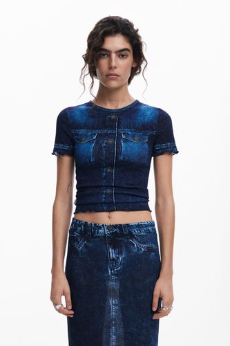 Camiseta efecto denim - BLUE - L - Desigual - Modalova