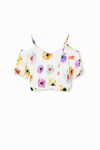 Short gathered floral blouse - - L - Desigual - Modalova