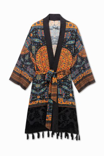 Kimono étnico borlas - BLACK - L - Desigual - Modalova