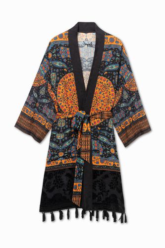 Kimono étnico borlas - BLACK - M - Desigual - Modalova