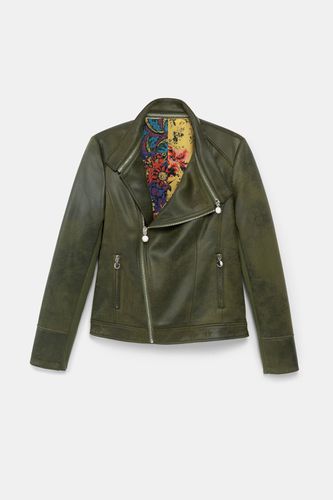 Slim embroidered biker jacket - - 36 - Desigual - Modalova