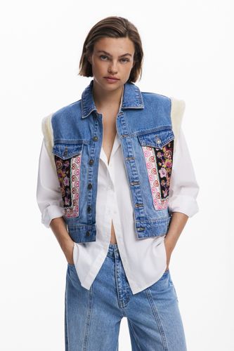 Gilet en jean doublé sherpa - Desigual - Modalova