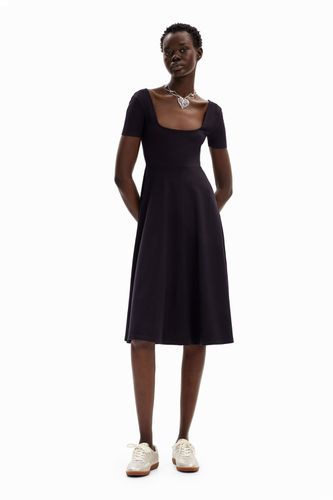Short-sleeved solid-coloured midi dress - - L - Desigual - Modalova