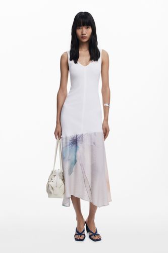 Robe à col en V combinée - Desigual - Modalova