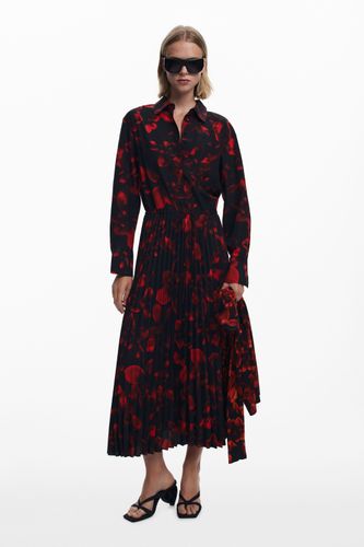 Vestido camisero plisado - RED - XS - Desigual - Modalova