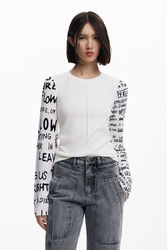 Oversized knit cardigan - WHITE - M - Desigual - Modalova