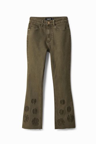 Embroidered cropped flare jeans - - 34 - Desigual - Modalova