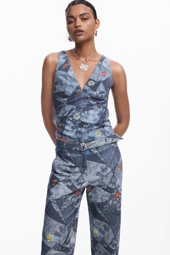 Patchwork tank top - BLUE - L - Desigual - Modalova