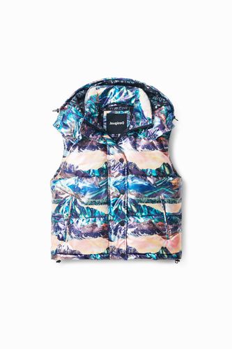 Chaleco padded iridiscente paisajes - M - Desigual - Modalova