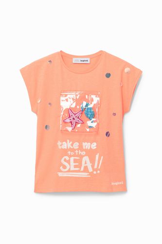T-shirt with pocket of the sea - - 3/4 - Desigual - Modalova