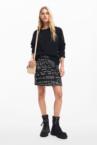 Phrase print miniskirt - BLACK - XL - Desigual - Modalova