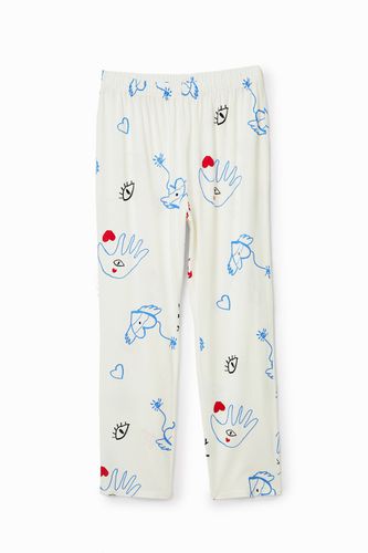Heart pyjama trousers - WHITE - XL - Desigual - Modalova