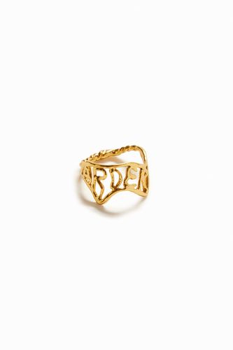 Zalio gold plated message ring - - L - Desigual - Modalova