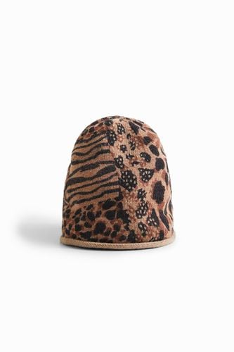 Knit hat patch animal print - - U - Desigual - Modalova