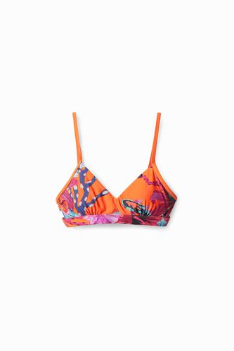 Top bikini triángulo corales - Desigual - Modalova