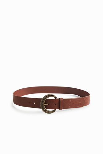 Basic embossed leather belt - - 90 - Desigual - Modalova