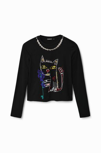 Arty cat T-shirt - BLACK - XS - Desigual - Modalova