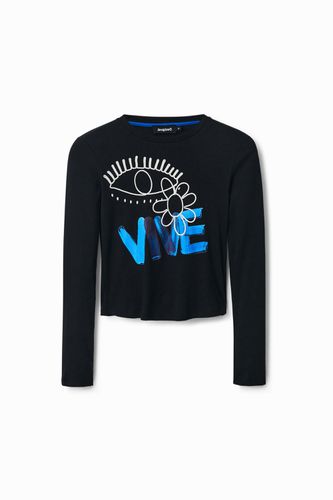 Camiseta Vive cropped - BLACK - S - Desigual - Modalova