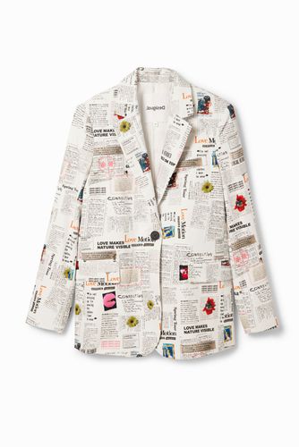 Blazer periódico - WHITE - L - Desigual - Modalova