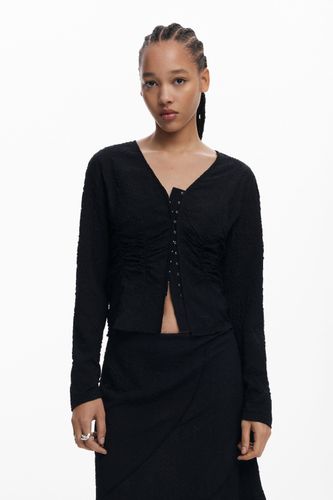 V-neck lace blouse - BLACK - XS - Desigual - Modalova