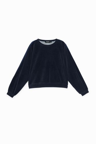 Plush sweatshirt heart - BLUE - M - Desigual - Modalova
