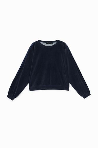 Plush sweatshirt heart - BLUE - S - Desigual - Modalova
