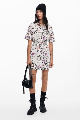 Dress with drawn flowers - L - Desigual - Modalova