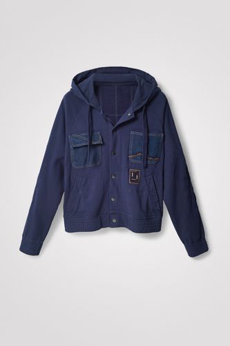 Hooded plush jacket - BLUE - XL - Desigual - Modalova